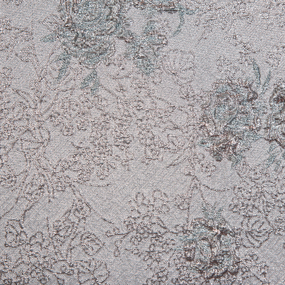 Rose Gold and Pale Blue Luxury Floral Metallic Brocade - Full Rose Gold and Pale Blue Luxury Floral Metallic Brocade - Full