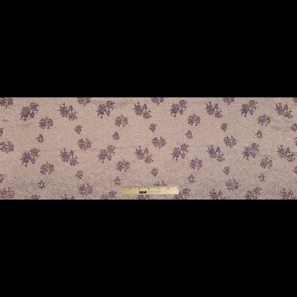 Pansy Purple and Gold Luxury Floral Metallic Brocade Folded Pansy Purple and Gold Luxury Floral Metallic Brocade Folded