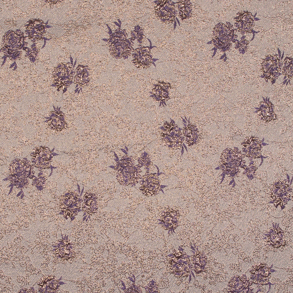 Pansy Purple and Gold Luxury Floral Metallic Brocade Pansy Purple and Gold Luxury Floral Metallic Brocade