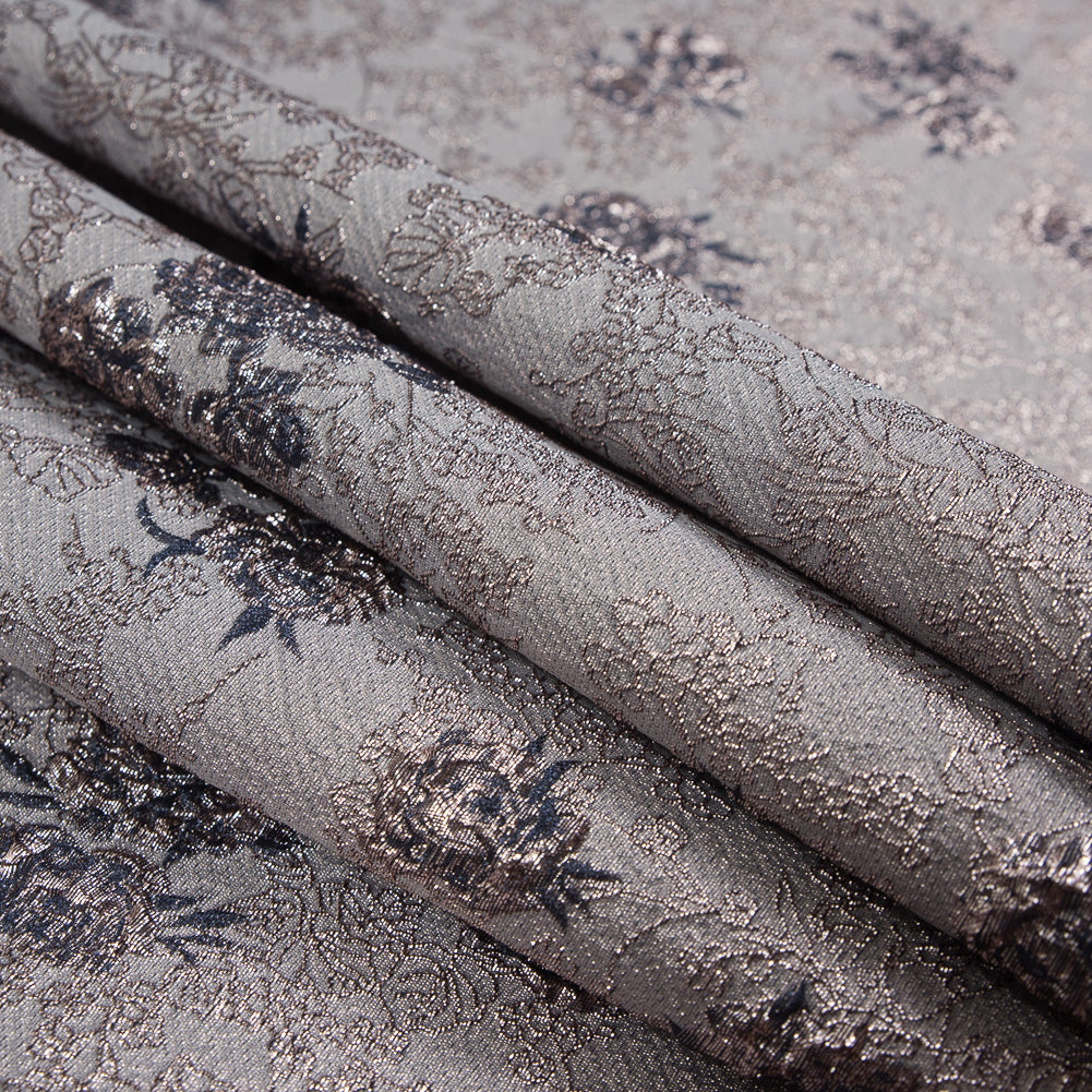 Rose Gold and Periwinkle Luxury Floral Metallic Brocade Detail Rose Gold and Periwinkle Luxury Floral Metallic Brocade Detail