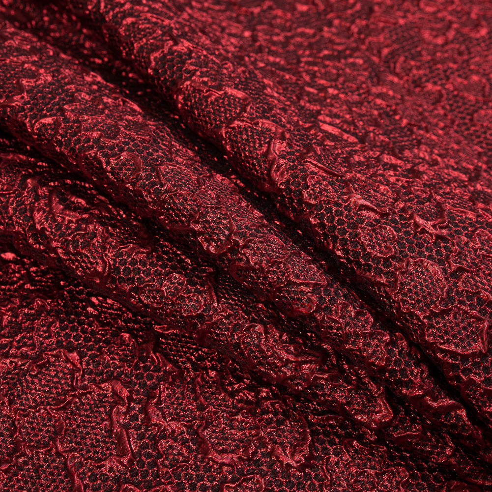 Red Luxury Floral Metallic Brocade - Detail Red Luxury Floral Metallic Brocade - Detail
