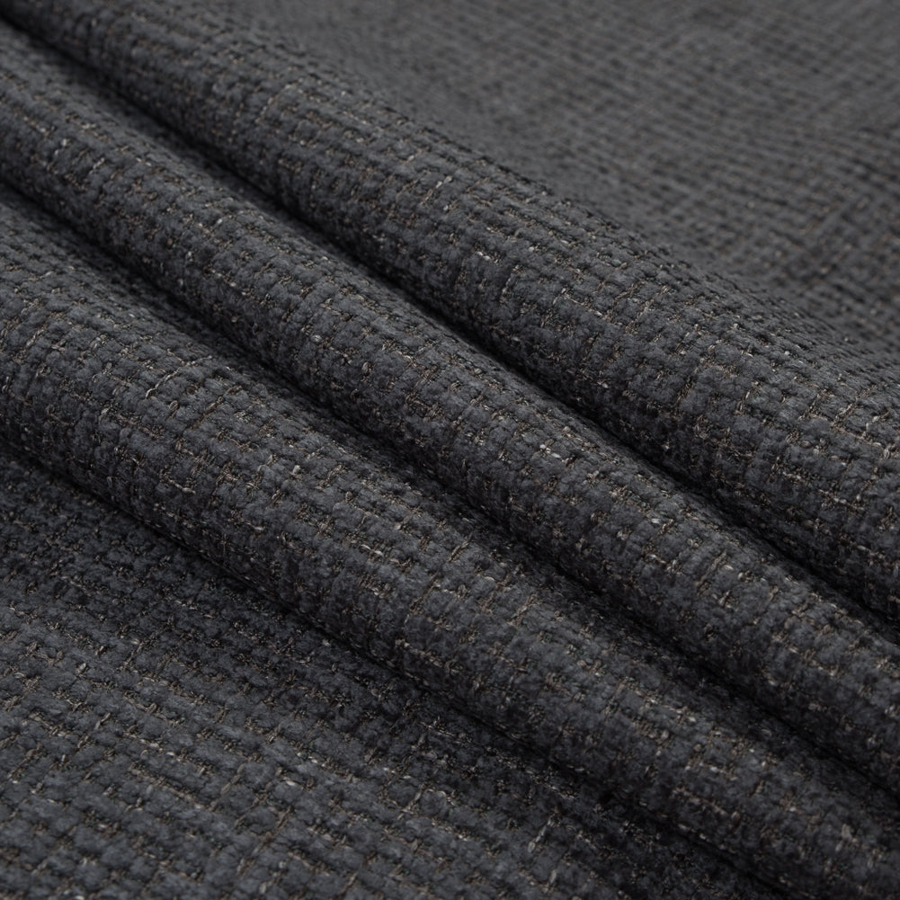 Onyx Checkered Polyester Chenille - Folded Onyx Checkered Polyester Chenille - Folded