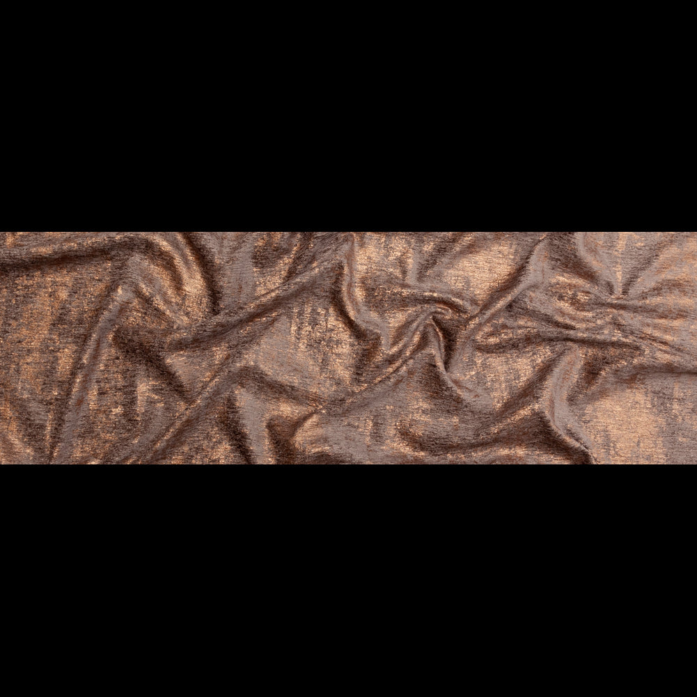 Brown Polyester Chenille with Metallic Bronze Foil - Full Brown Polyester Chenille with Metallic Bronze Foil - Full