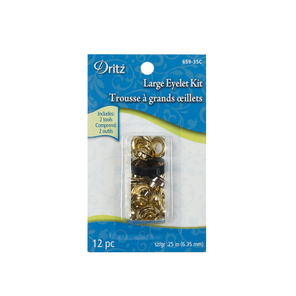 Dritz Large Gold Eyelet Kit - 0.25" Detail Dritz Large Gold Eyelet Kit - 0.25" Detail