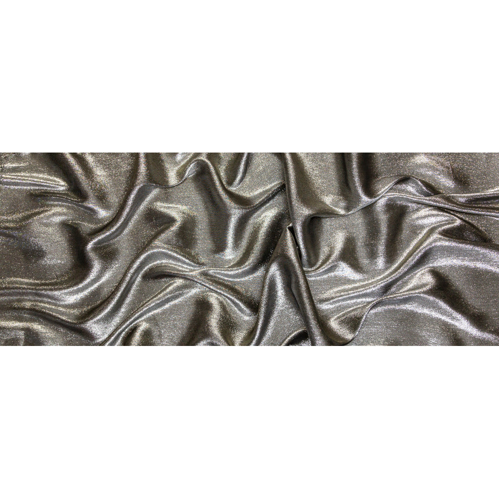 Polyester Lame - Metallic Silver on Black - Ellery Collection Folded Polyester Lame - Metallic Silver on Black - Ellery Collection Folded