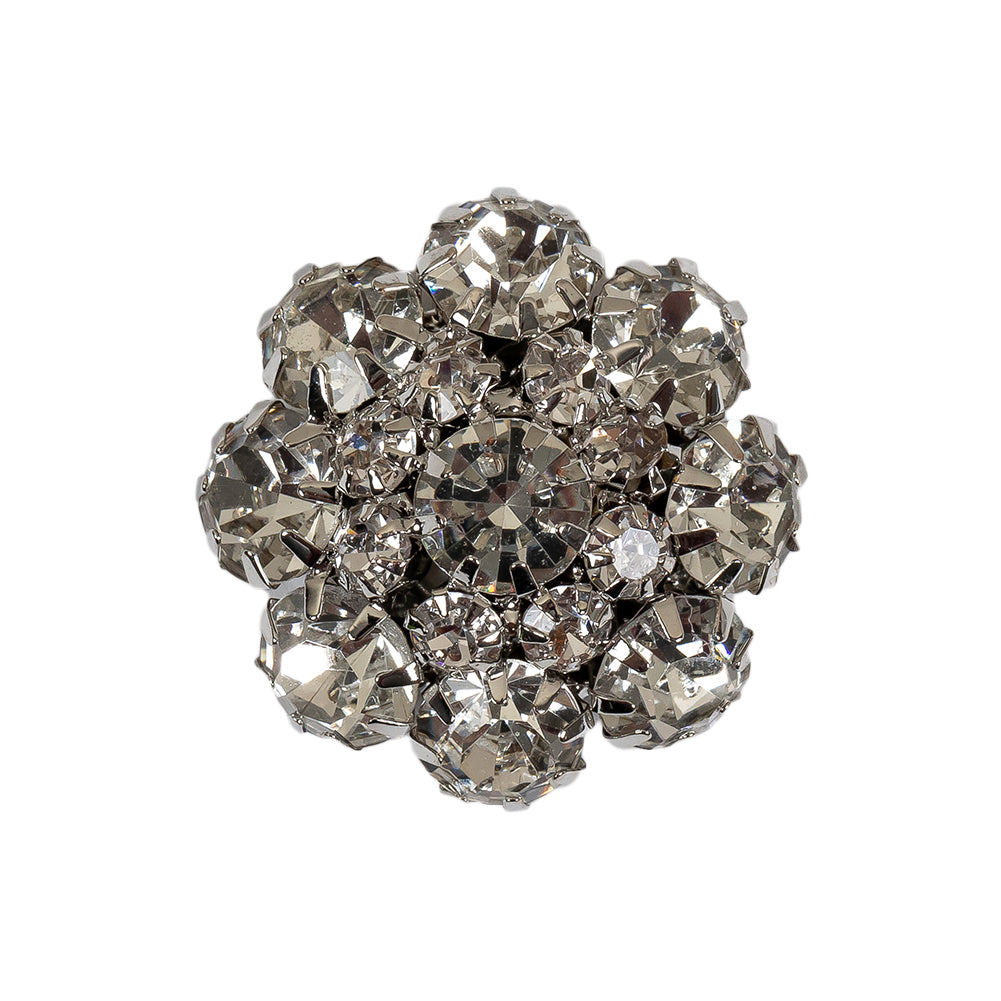 Italian Silver and Crystal Rhinestone Button - 40L/25mm Italian Silver and Crystal Rhinestone Button - 40L/25mm