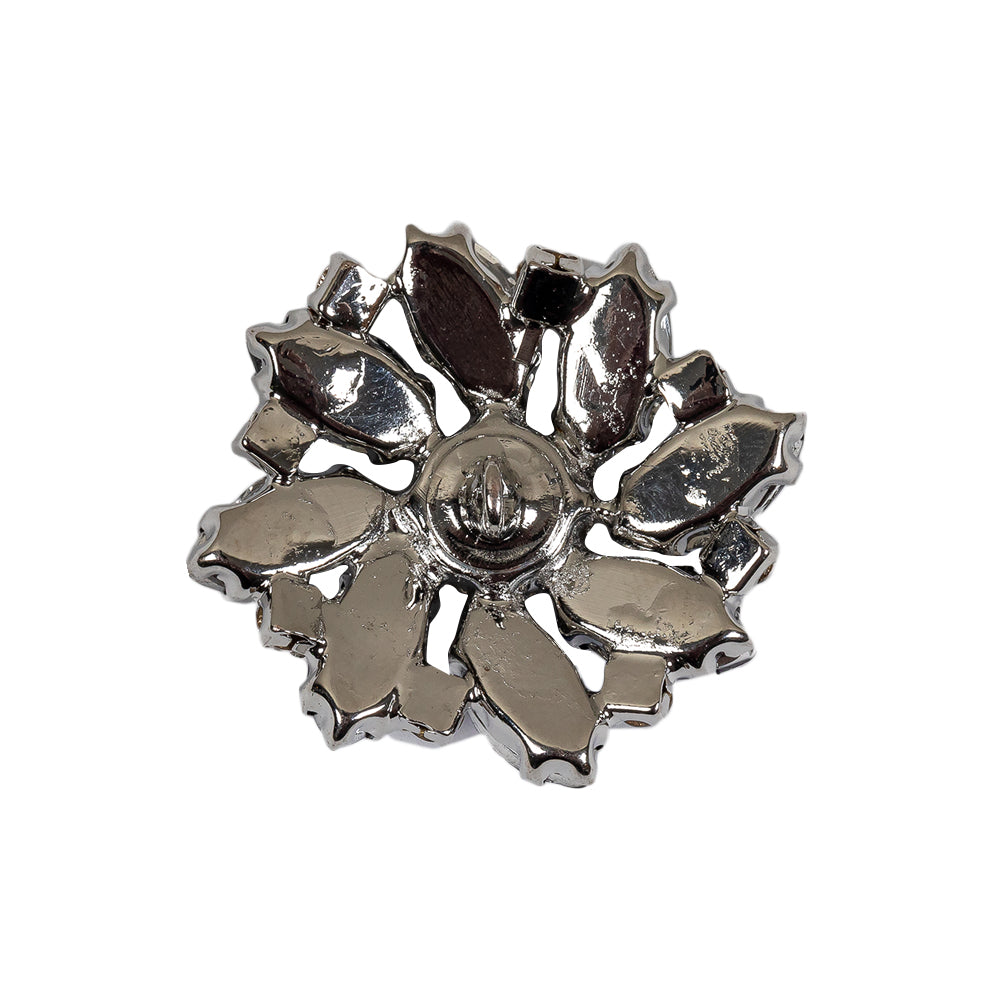 Italian Silver, Navy and Crystal Rhinestone Button - 40L/25.5mm - Detail Italian Silver, Navy and Crystal Rhinestone Button - 40L/25.5mm - Detail