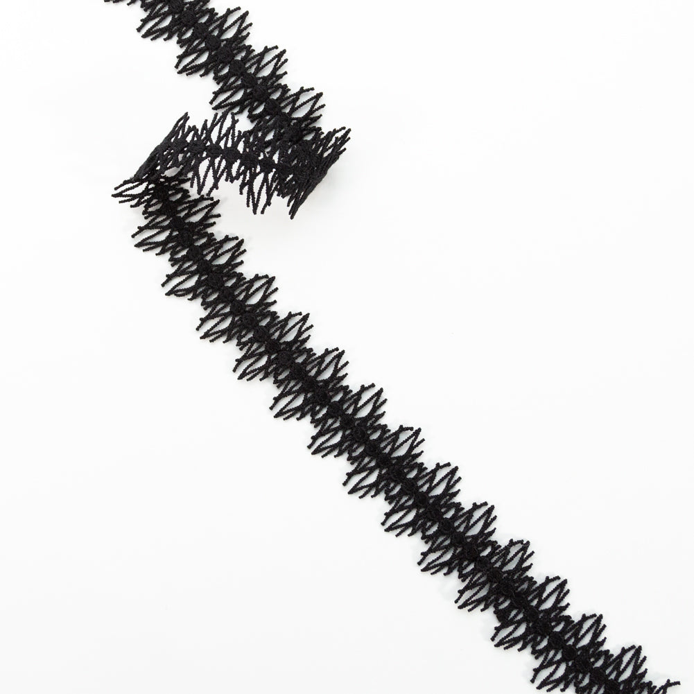 Italian Black Venise Lace Trim - 1.375 Italian Black Venise Lace Trim - 1.375