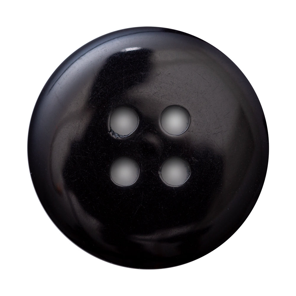 Italian Navy 4-Hole Velvet-Faced Plastic Button - 54L/34mm - Detail Italian Navy 4-Hole Velvet-Faced Plastic Button - 54L/34mm - Detail
