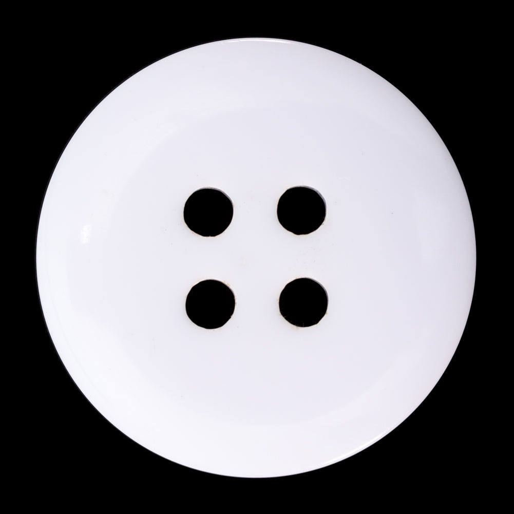 Italian Ivory 4-Hole Velvet-Faced Plastic Button - 54L/34mm Detail Italian Ivory 4-Hole Velvet-Faced Plastic Button - 54L/34mm Detail