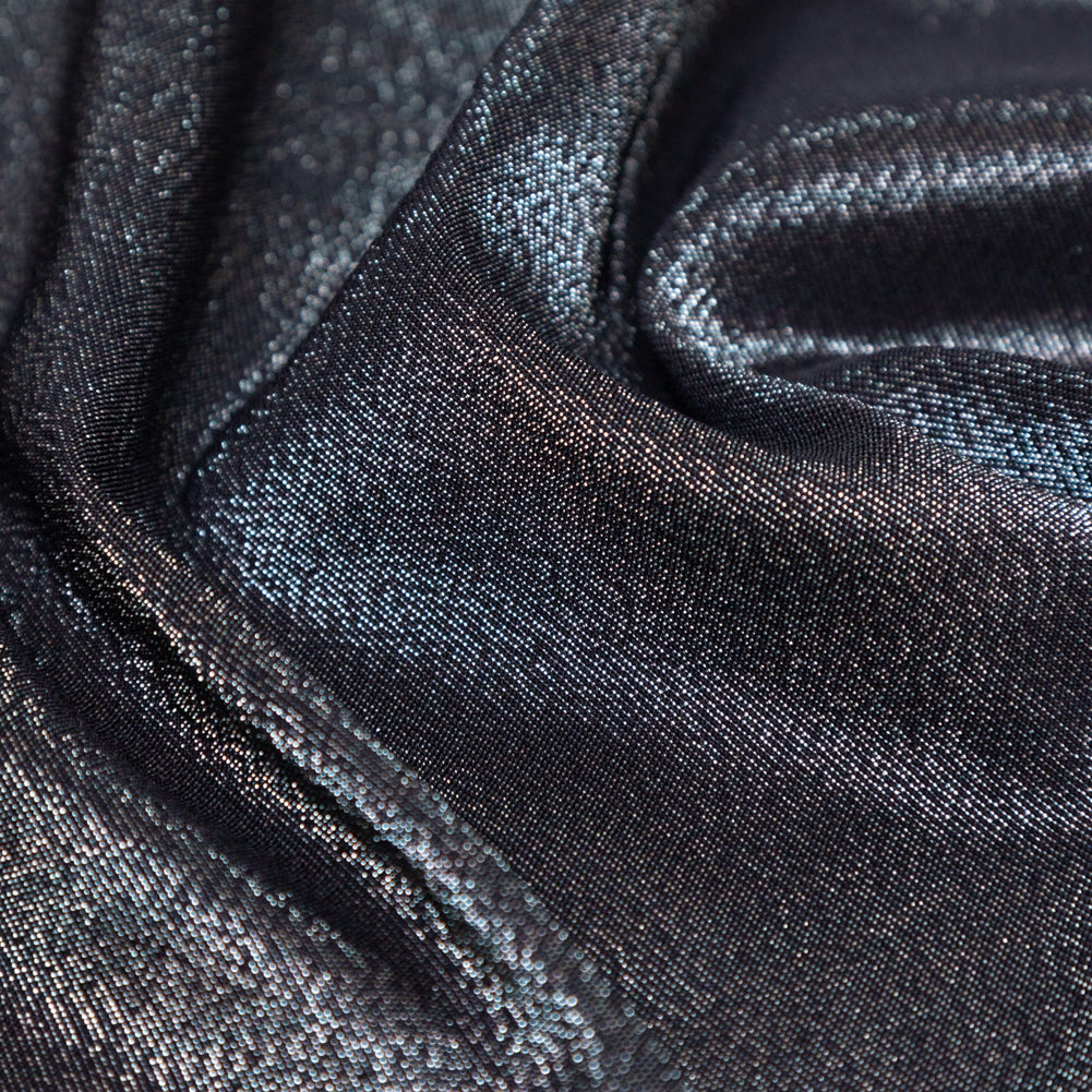 Metallic Silver and Black Stretch Two-Tone Satin - Full Metallic Silver and Black Stretch Two-Tone Satin - Full