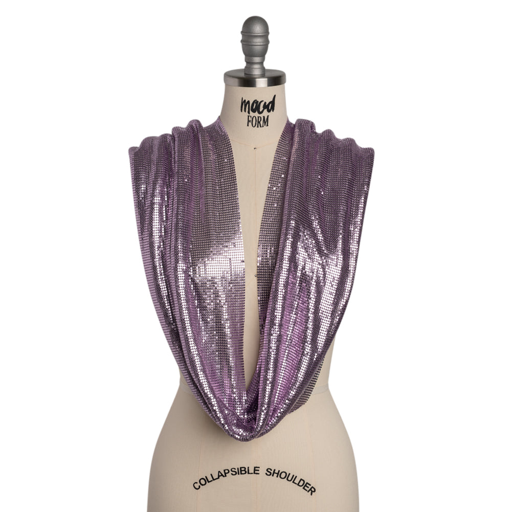 Aluminum Chainmail Fabric Panel, 3mm Tubular - Light Purple - Joan Collection Aluminum Chainmail Fabric Panel, 3mm Tubular - Light Purple - Joan Collection