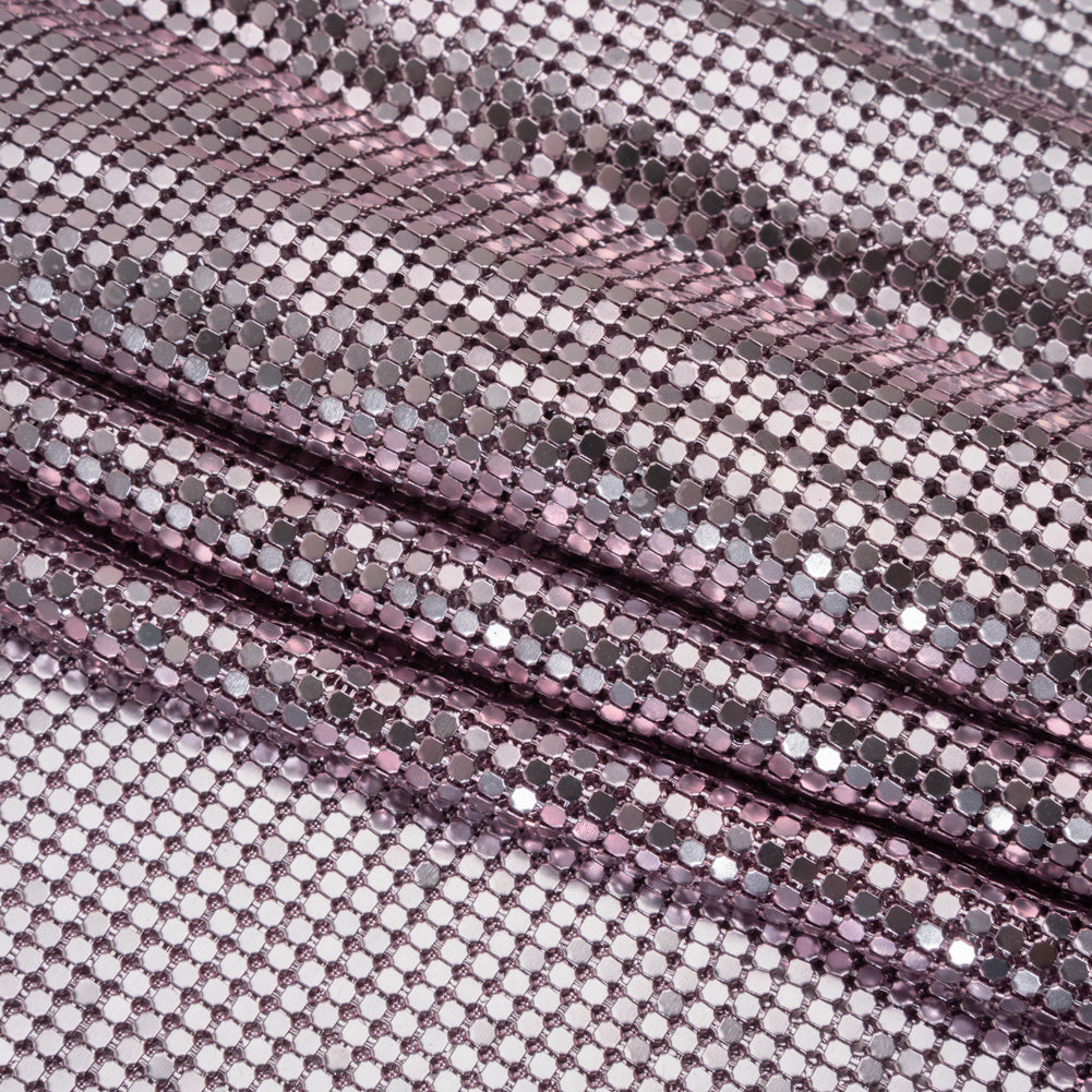 Aluminum Chainmail Fabric Panel, 3mm Tubular - Light Pink - Joan Collection - Folded Aluminum Chainmail Fabric Panel, 3mm Tubular - Light Pink - Joan Collection - Folded