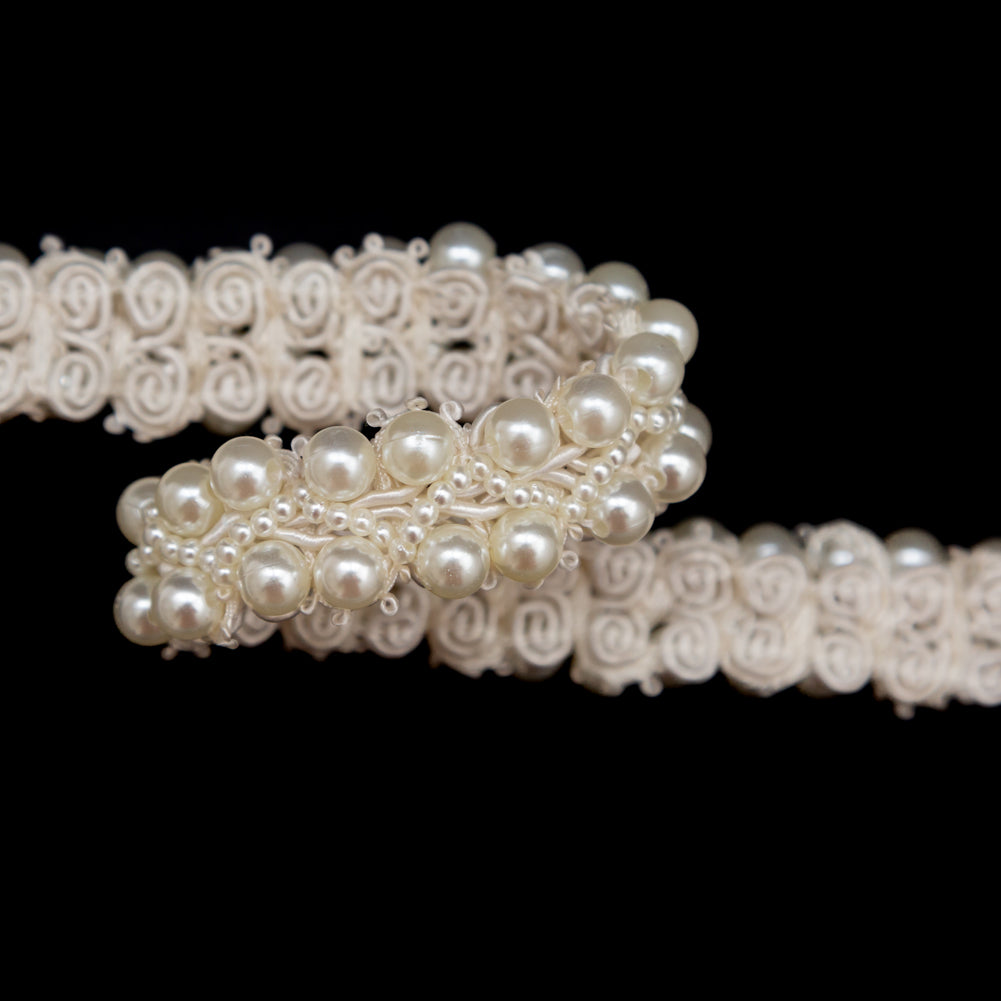 Ivory Pearl Braided Trim - 1 - Detail Ivory Pearl Braided Trim - 1 - Detail