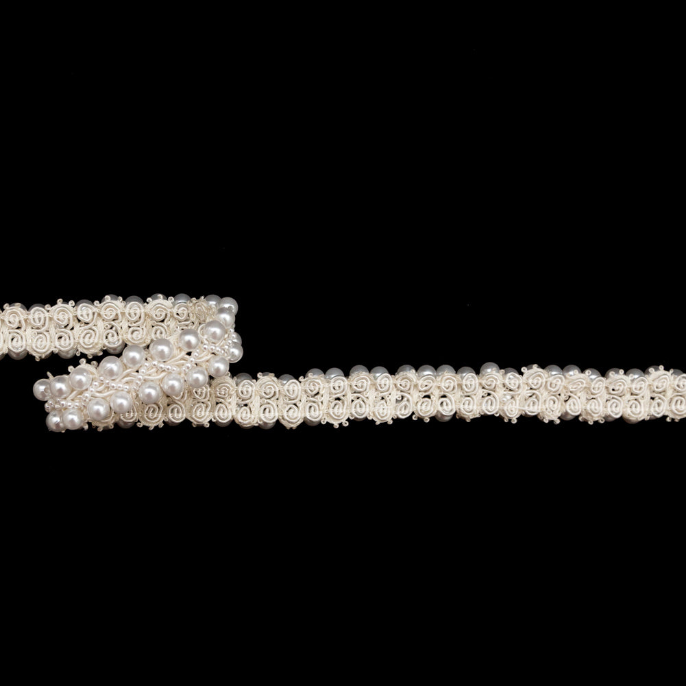 White Pearl Braided Trim - 1