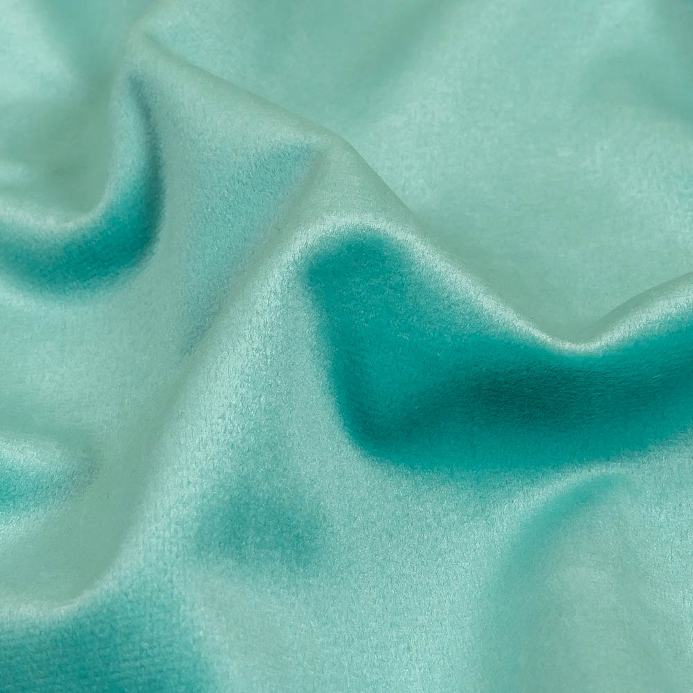 Nile Blue Creamy Polyester Velvet - Detail Nile Blue Creamy Polyester Velvet - Detail