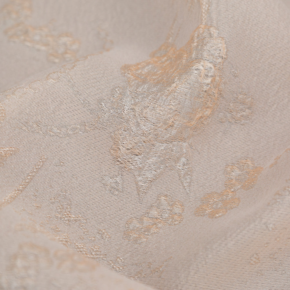 Luminous Soft Pink Abstract Luxury Double-Layer Organza Brocade Full Luminous Soft Pink Abstract Luxury Double-Layer Organza Brocade Full
