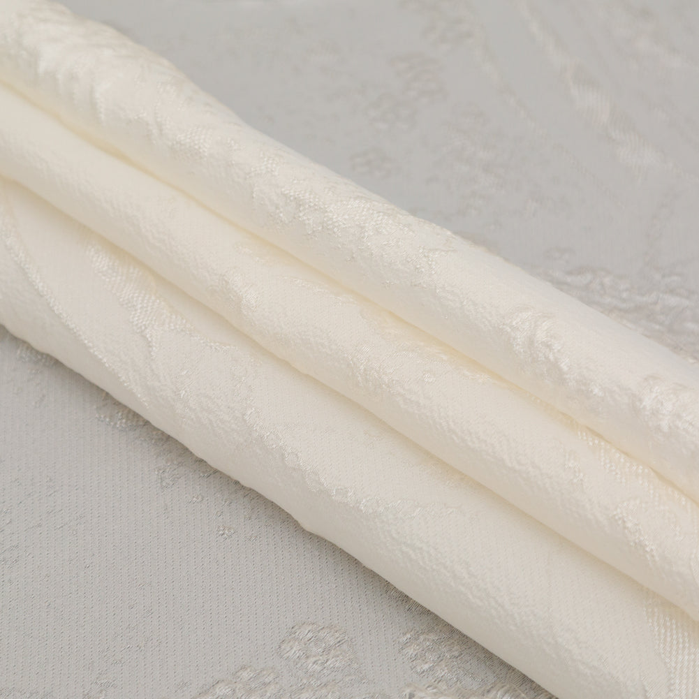 Luminous Ivory Abstract Luxury Double-Layer Organza Brocade - Detail Luminous Ivory Abstract Luxury Double-Layer Organza Brocade - Detail