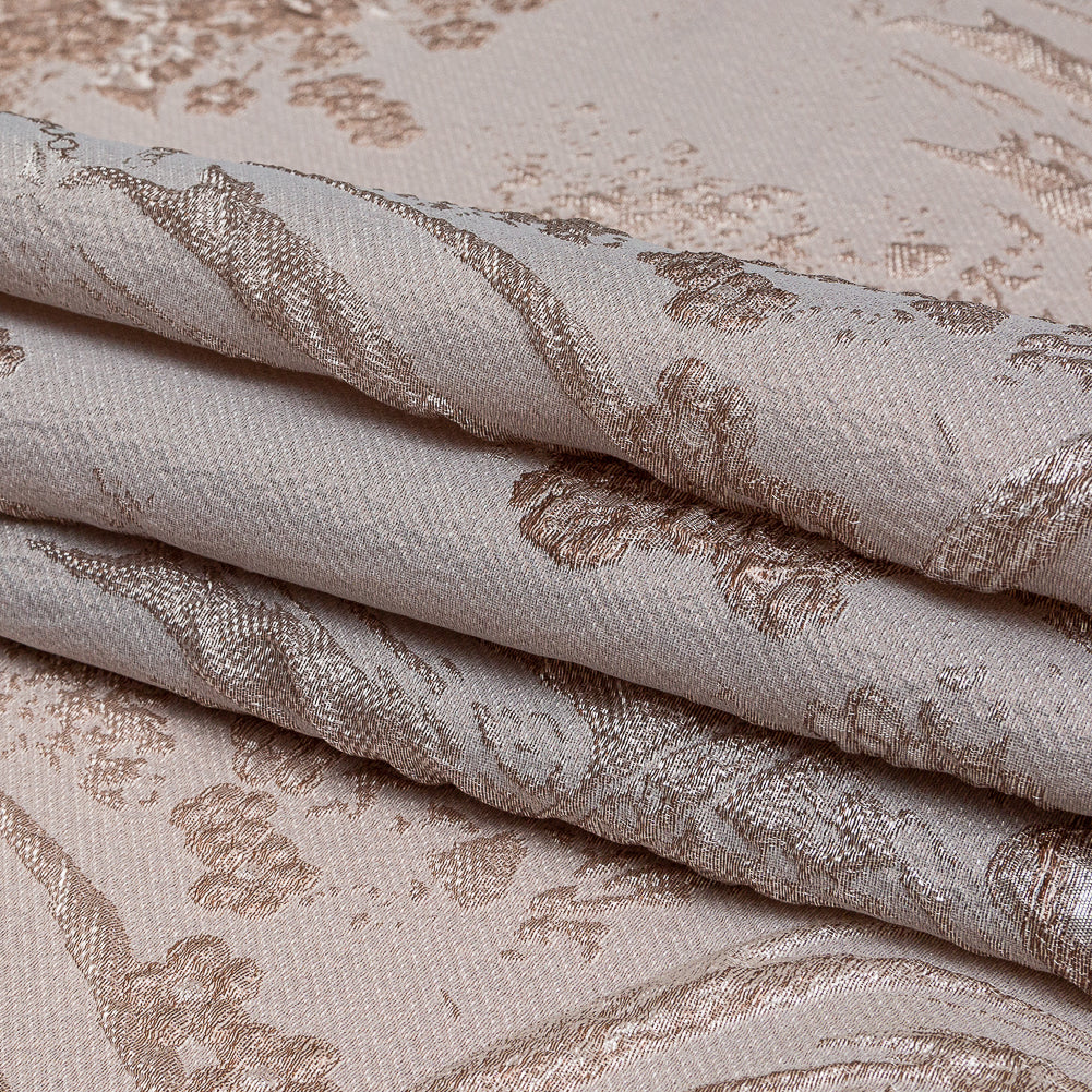 Luminous Taupe Abstract Luxury Double-Layer Organza Brocade Folded Luminous Taupe Abstract Luxury Double-Layer Organza Brocade Folded