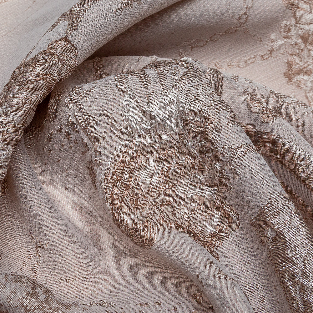 Luminous Taupe Abstract Luxury Double-Layer Organza Brocade Detail Luminous Taupe Abstract Luxury Double-Layer Organza Brocade Detail