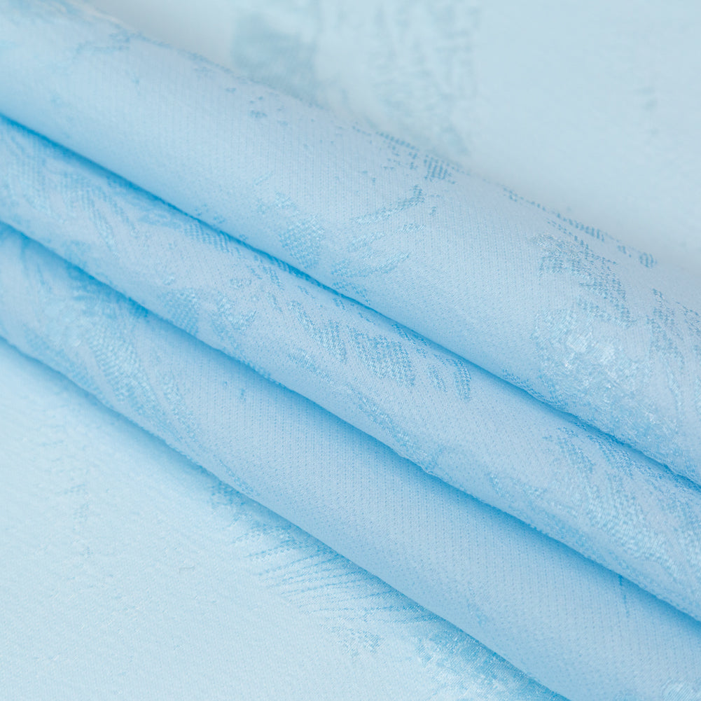Luminous Sky Blue Abstract Luxury Double-Layer Organza Brocade - Detail Luminous Sky Blue Abstract Luxury Double-Layer Organza Brocade - Detail