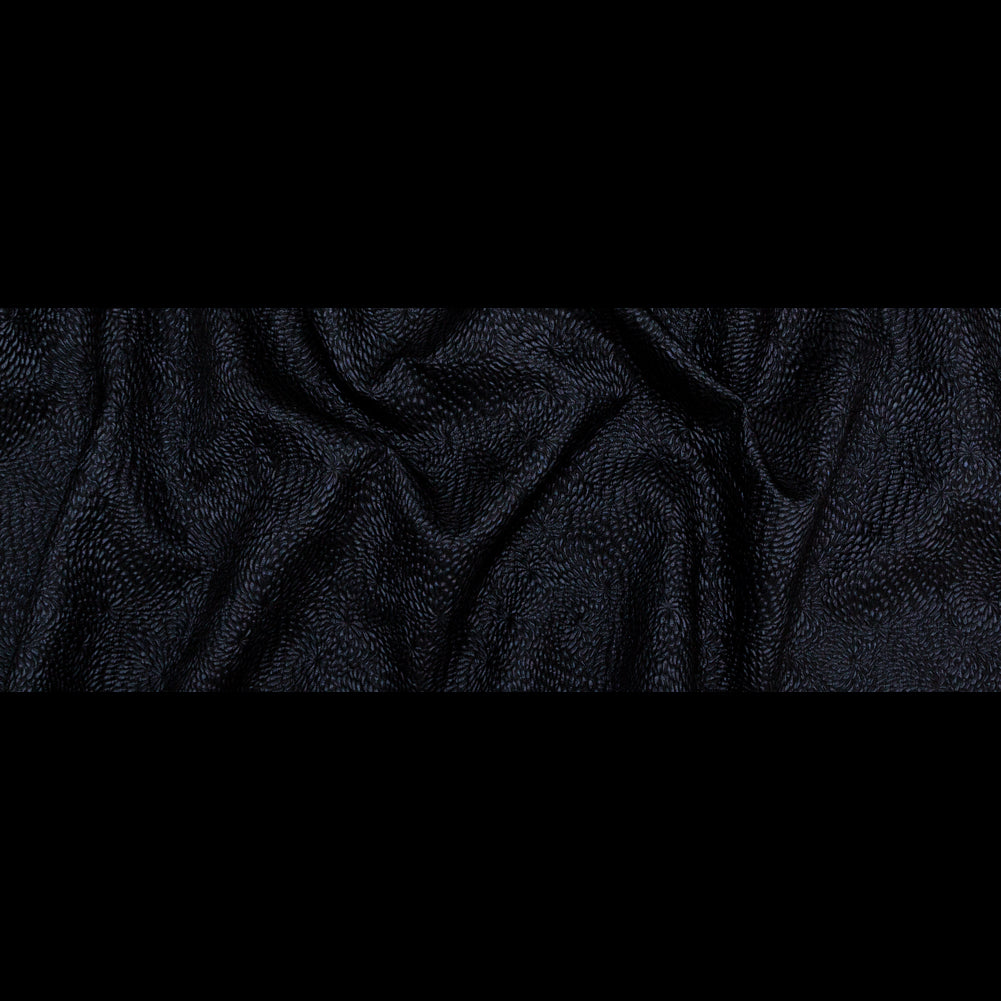 Metallic Black Floral Double-Layer Organza Brocade - Folded Metallic Black Floral Double-Layer Organza Brocade - Folded