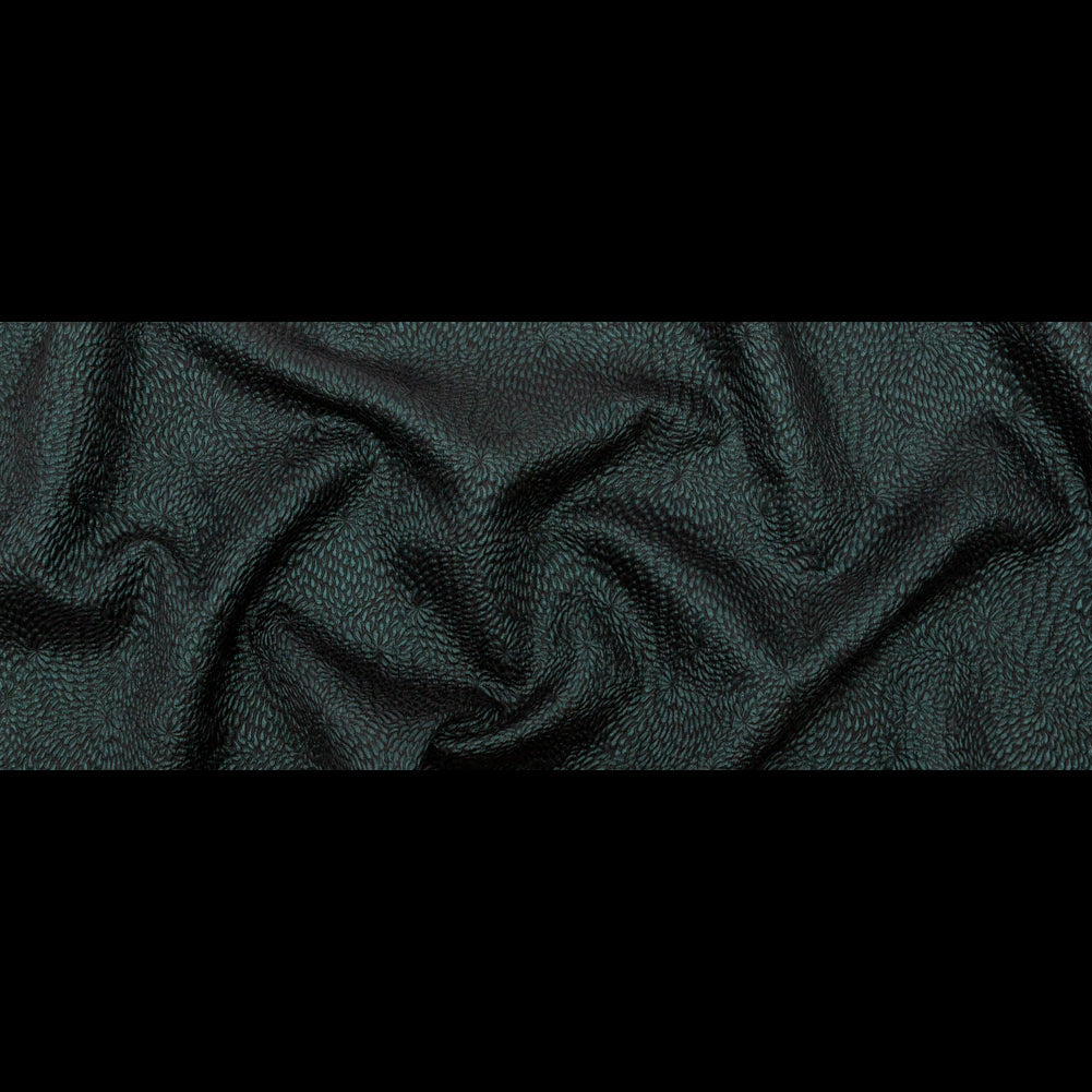 Metallic Green Floral Double-Layer Organza Brocade - Folded Metallic Green Floral Double-Layer Organza Brocade - Folded