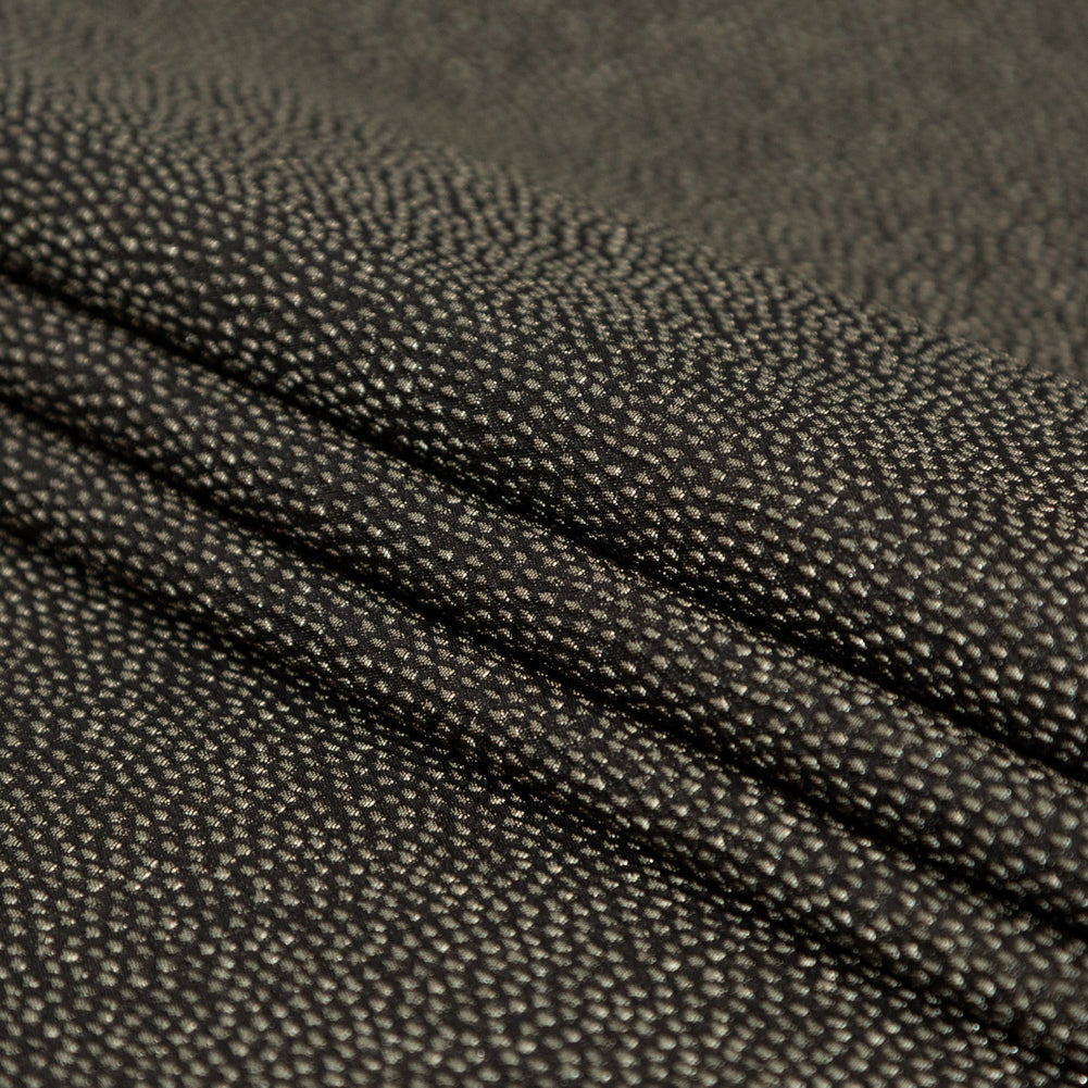 Metallic Pale Gold on Black Abstract Luxury Brocade - Detail Metallic Pale Gold on Black Abstract Luxury Brocade - Detail