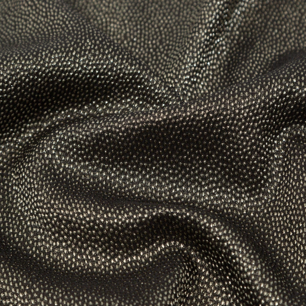 Metallic Pale Gold on Black Abstract Luxury Brocade - Full Metallic Pale Gold on Black Abstract Luxury Brocade - Full