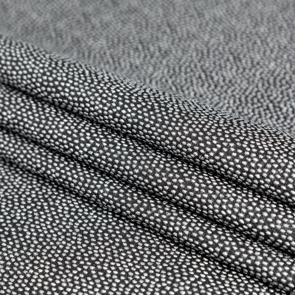 Metallic Silver on Black Abstract Luxury Brocade - Detail Metallic Silver on Black Abstract Luxury Brocade - Detail