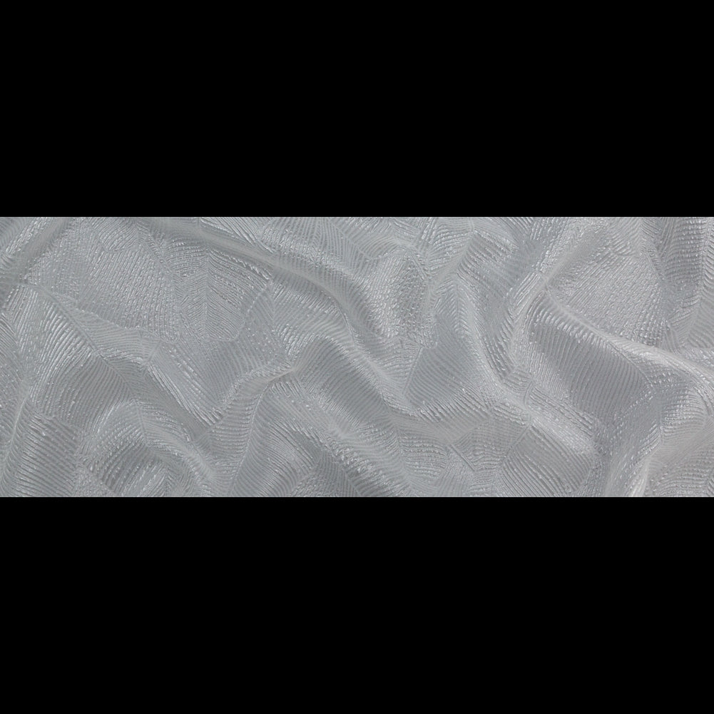 Luminous White Double-Layer Organza Brocade - Folded Luminous White Double-Layer Organza Brocade - Folded