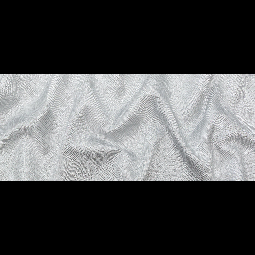 Luminous Silver Double-Layer Organza Brocade - Folded Luminous Silver Double-Layer Organza Brocade - Folded
