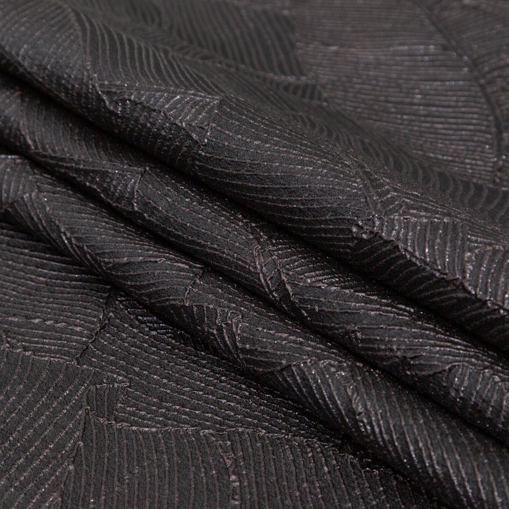 Luminous Black Double-Layer Organza Brocade Detail Luminous Black Double-Layer Organza Brocade Detail