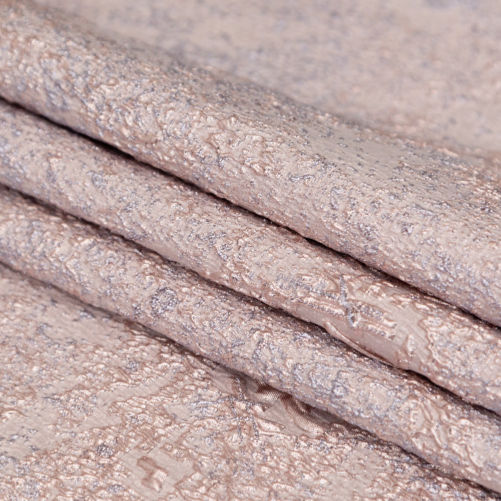 Beige and Silver Abstract Luxury Metallic Brocade - Detail Beige and Silver Abstract Luxury Metallic Brocade - Detail