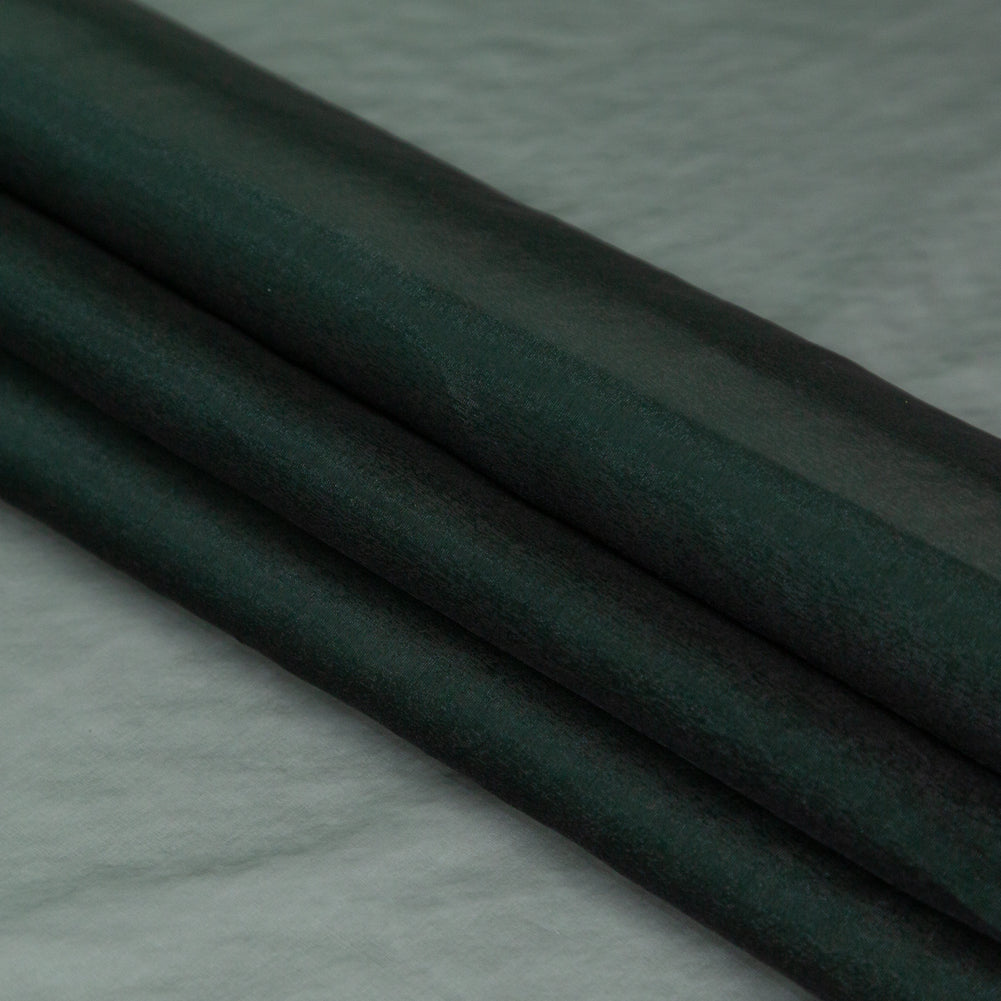 Shimmering Emerald and Black Iridescent Organza - Detail Shimmering Emerald and Black Iridescent Organza - Detail