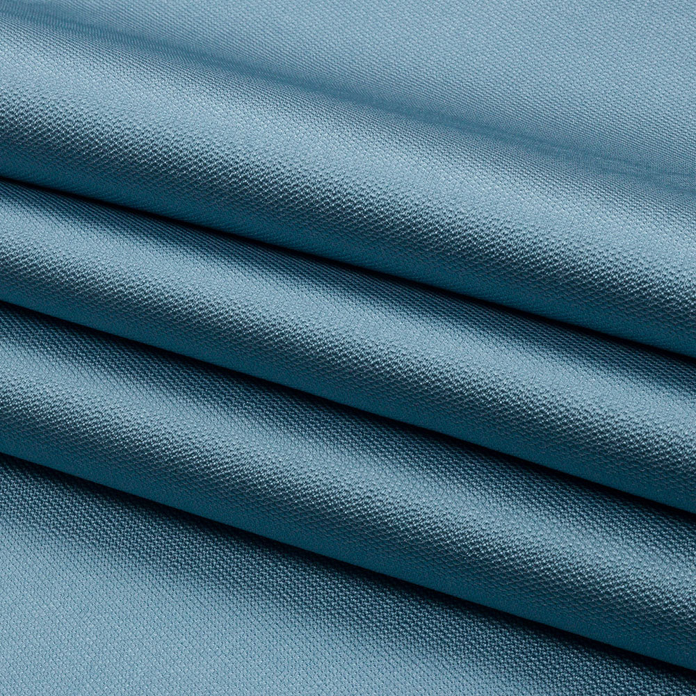 Novelty Polyester Pique - Steel Blue - Kestrel Collection Folded Novelty Polyester Pique - Steel Blue - Kestrel Collection Folded
