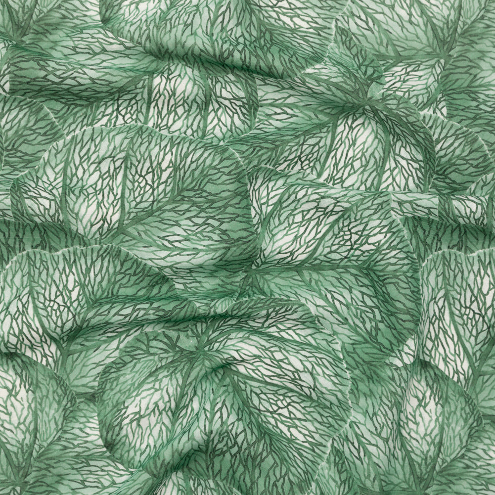 Green Tropical Leaves Printed Woven Green Tropical Leaves Printed Woven