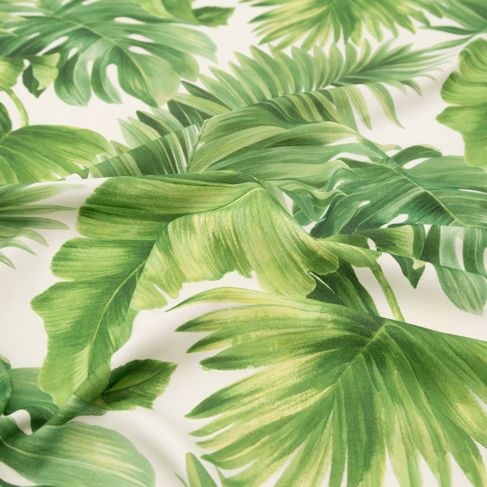 Foliage Tropical Leaves Printed Woven - Detail Foliage Tropical Leaves Printed Woven - Detail