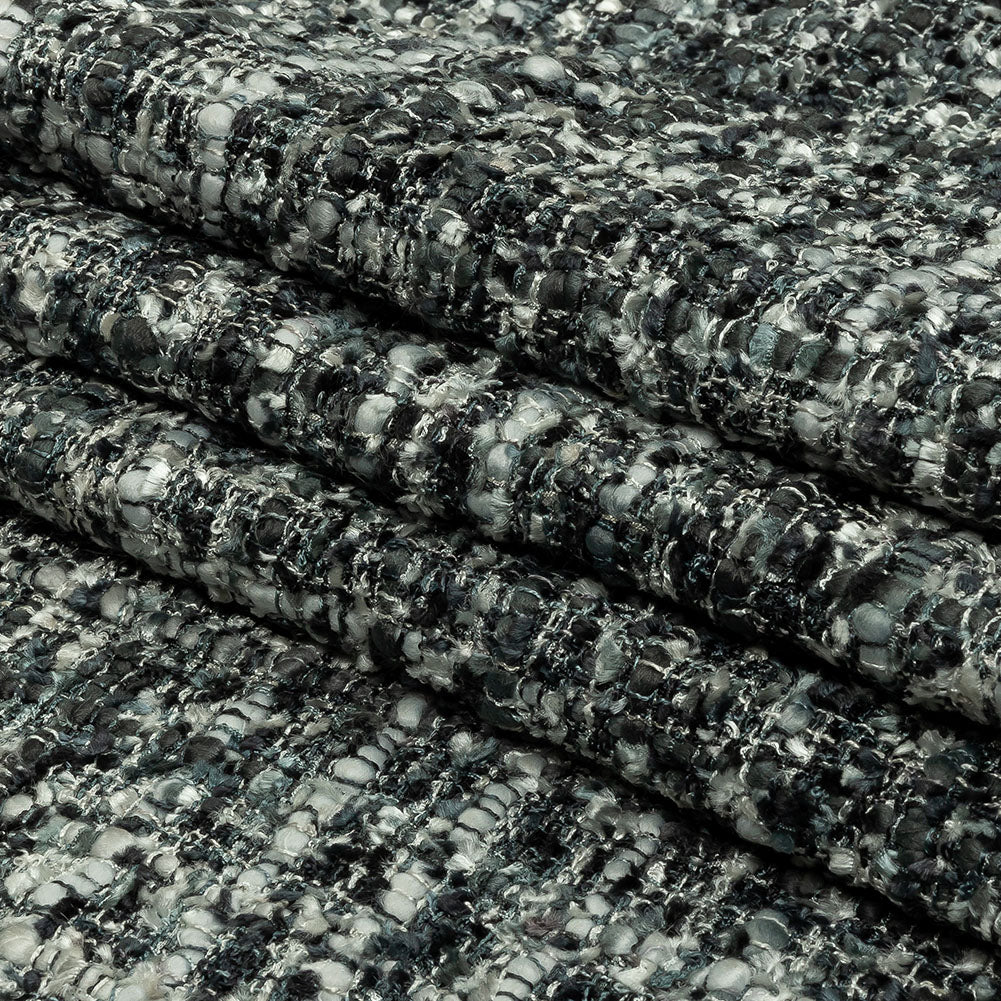 Viscose and Acrylic Chenille Tweed - Phantom, Gray and White - Newcastle Collection Full Viscose and Acrylic Chenille Tweed - Phantom, Gray and White - Newcastle Collection Full