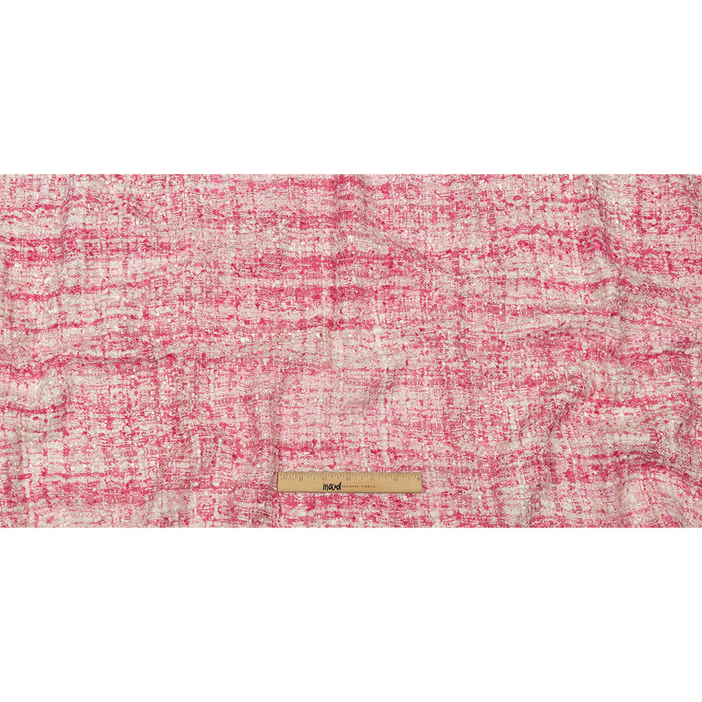 Newcastle Pink and White Sand Viscose and Acrylic Chenille Tweed - Drape Newcastle Pink and White Sand Viscose and Acrylic Chenille Tweed - Drape