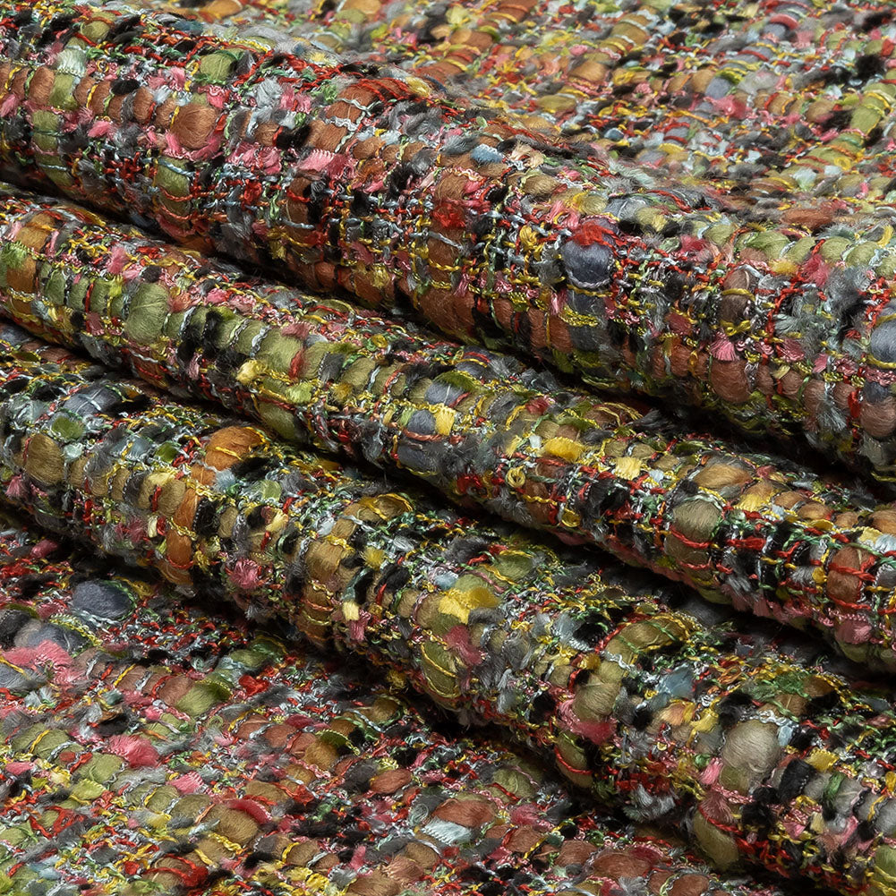 Viscose and Acrylic Chenille Tweed - Rainbow and Black Ink - Newcastle Collection Full Viscose and Acrylic Chenille Tweed - Rainbow and Black Ink - Newcastle Collection Full