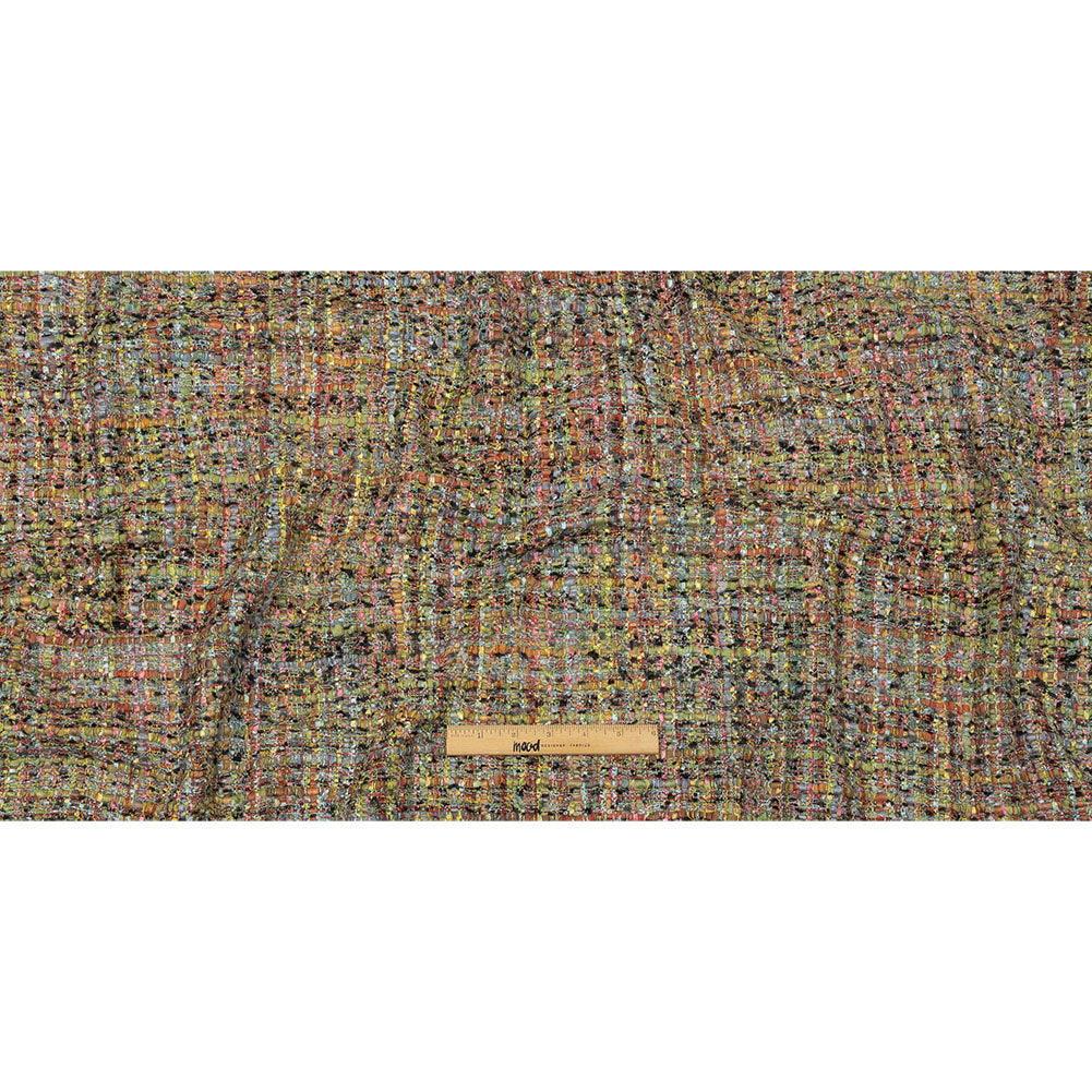 Viscose and Acrylic Chenille Tweed - Rainbow and Black Ink - Newcastle Collection Drape Viscose and Acrylic Chenille Tweed - Rainbow and Black Ink - Newcastle Collection Drape
