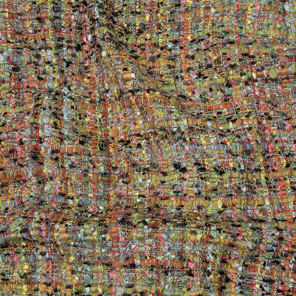 Viscose and Acrylic Chenille Tweed - Rainbow and Black Ink - Newcastle Collection Viscose and Acrylic Chenille Tweed - Rainbow and Black Ink - Newcastle Collection