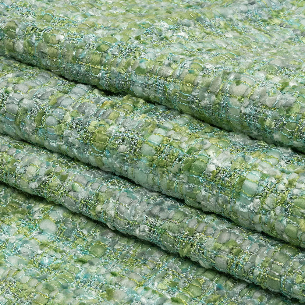 Newcastle Apple Green, Seafoam, and Belgian Block Viscose and Acrylic Chenille Tweed - Full Newcastle Apple Green, Seafoam, and Belgian Block Viscose and Acrylic Chenille Tweed - Full