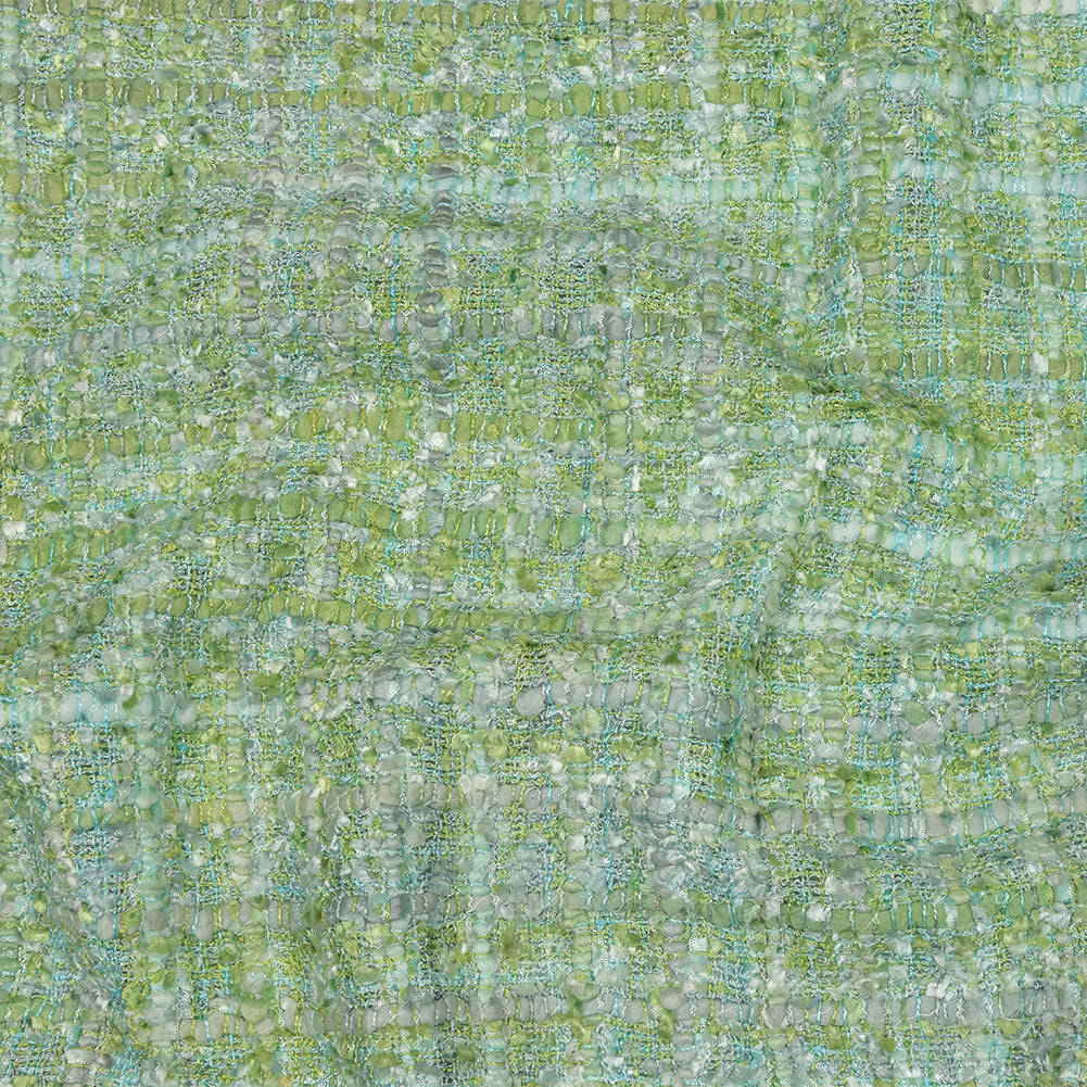 Newcastle Apple Green, Seafoam, and Belgian Block Viscose and Acrylic Chenille Tweed Newcastle Apple Green, Seafoam, and Belgian Block Viscose and Acrylic Chenille Tweed