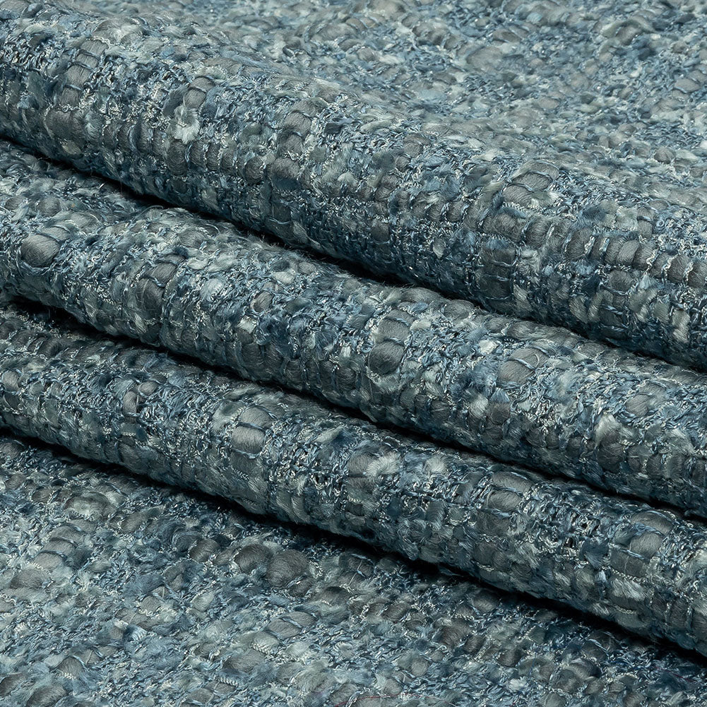 Viscose and Acrylic Chenille Tweed - Flint Stone and Baby Blue Metallic - Newcastle Collection Full Viscose and Acrylic Chenille Tweed - Flint Stone and Baby Blue Metallic - Newcastle Collection Full