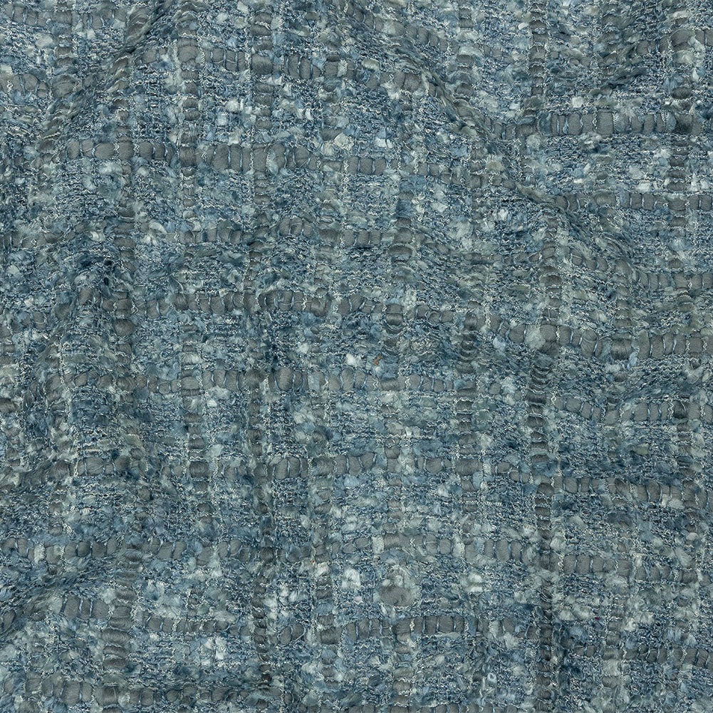 Viscose and Acrylic Chenille Tweed - Flint Stone and Baby Blue Metallic - Newcastle Collection Viscose and Acrylic Chenille Tweed - Flint Stone and Baby Blue Metallic - Newcastle Collection