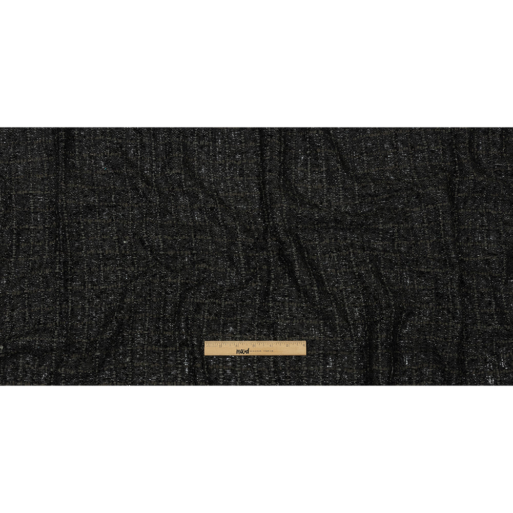 Newcastle Charcoal, Black Bean and Metallic Silver Viscose and Acrylic Chenille Tweed - Drape Newcastle Charcoal, Black Bean and Metallic Silver Viscose and Acrylic Chenille Tweed - Drape