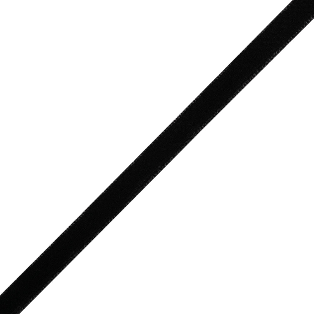 Double Faced Velvet Ribbon Made in Italy - 3/8" - Black - Delphine Collection Double Faced Velvet Ribbon Made in Italy - 3/8" - Black - Delphine Collection