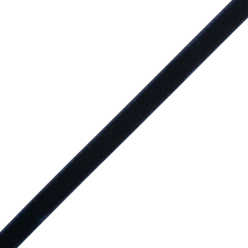 Stretch Velvet Ribbon Trim Made in Italy - 0.375" - Navy - Gislaine Collection Stretch Velvet Ribbon Trim Made in Italy - 0.375" - Navy - Gislaine Collection